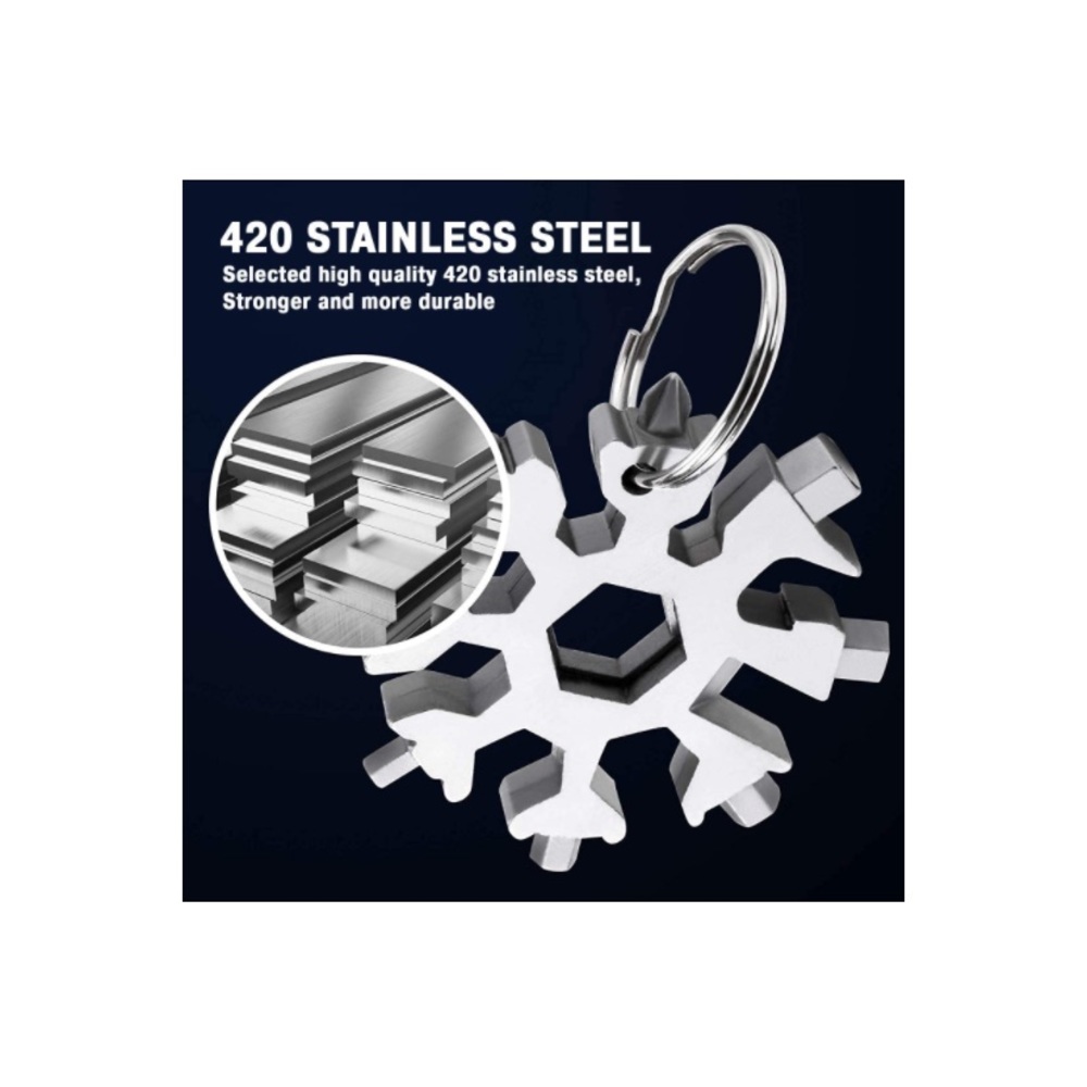 Snowflake Multitool Keychain Screwdriver - Picture 2 of 5